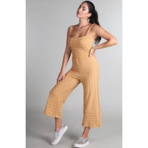 Caution To The Wind Yellow + White Jumpsuit, S.